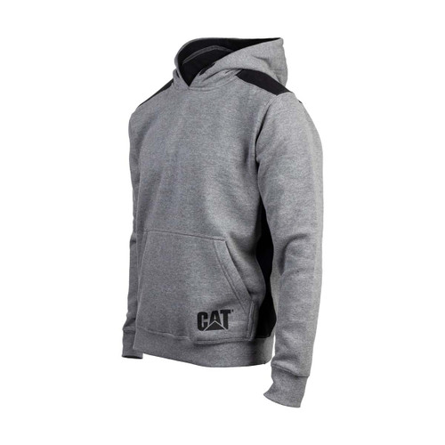 Caterpillar Logo Panel Hooded Sweatshirt Dark Heather Grey - X