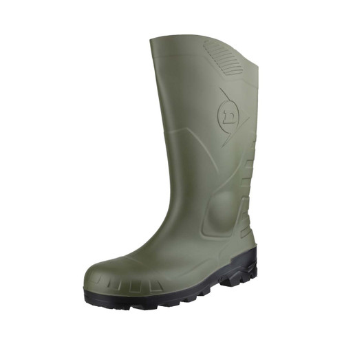 Dunlop Devon Full Safety Wellington Green/Black - 6.5