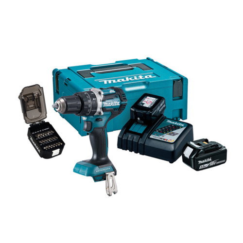 Makita DHP484TJX9 50th Anniversary 18V LXT Combi Drill with 2x 5.0Ah Batteries