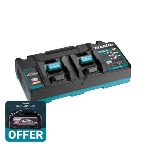 Makita DC40RB 40V Max XGT Li-ion Twin Port Rapid Battery Charger