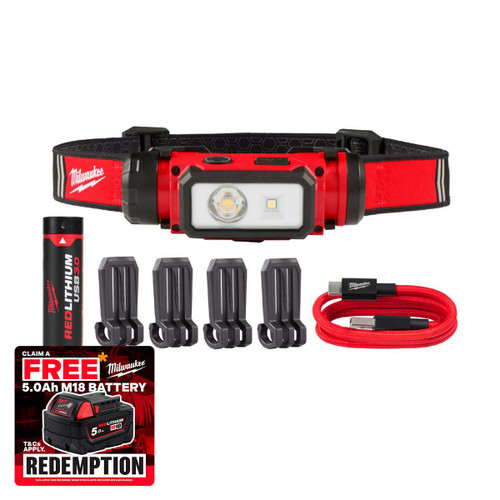 Milwaukee L4HL2-301 600 Lumen Rechargeable Headlamp