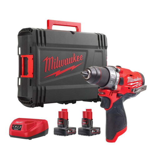 Milwaukee M12 FPD2-602X FUEL Sub Compact Percussion Drill with 2x 6.0Ah Batteries