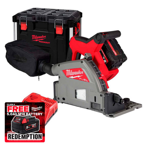 Milwaukee M18 FPS55-551X 18V FUEL™ 55mm Brushless Plunge Saw with 1x 5.5Ah Battery