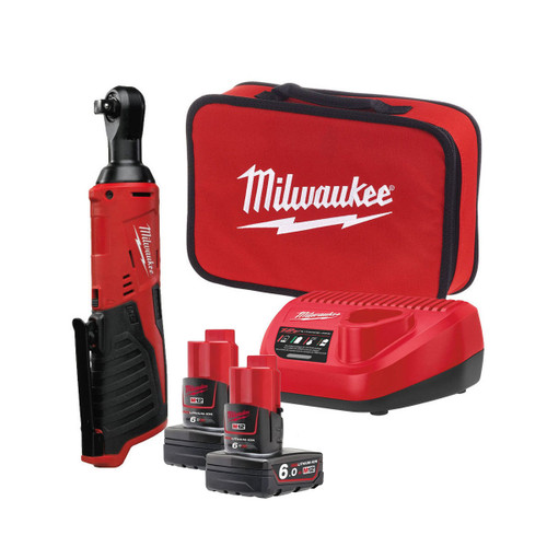 Milwaukee M12 IR38-602X 12V Sub-Compact 3/8" Ratchet with 2x 6.0Ah Batteries