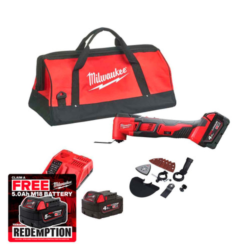 Milwaukee M18 BMT-402X 18V Multi-Tool with 2x 4.0Ah Batteries