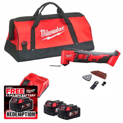 Milwaukee M18 BMT-502X 18V Multi-Tool with 2x 5.0Ah Batteries