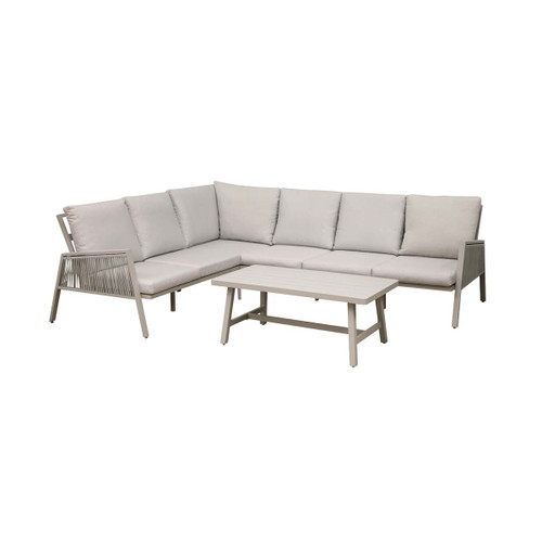 Dellonda DG57 Fusion Aluminium 4-Piece Outdoor Garden Corner Sofa & Coffee Table Set