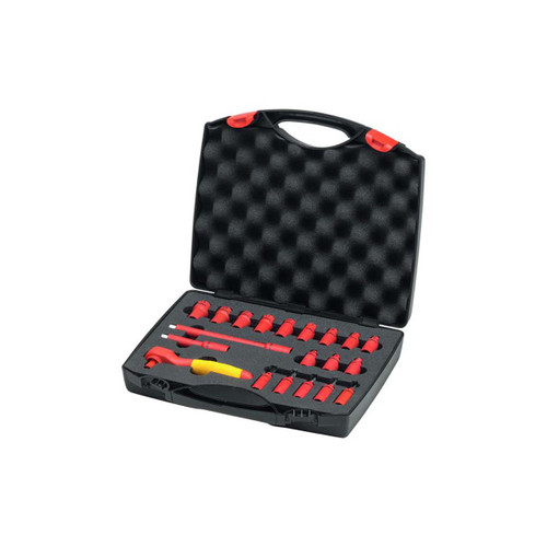 Wiha 43025 Insulated 1/4in Ratchet Wrench Set, 21 Piece (inc. Case)