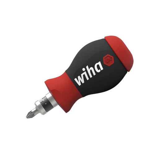 Wiha 43613 Magnetic SoftFinish® Stubby Screwdriver with Bit Magazine