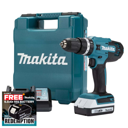 Makita HP488DWA 18V G-Series Combi Drill with 1x 2.0Ah Battery & Case