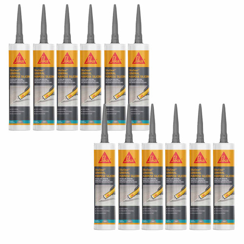 Sika® SikaSeal® General Purpose Silicone Grey 280ml - 12 Pack