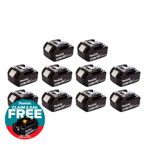 Makita BL1850 18V 5.0Ah LXT Lithium-Ion Battery (Pack of 10)