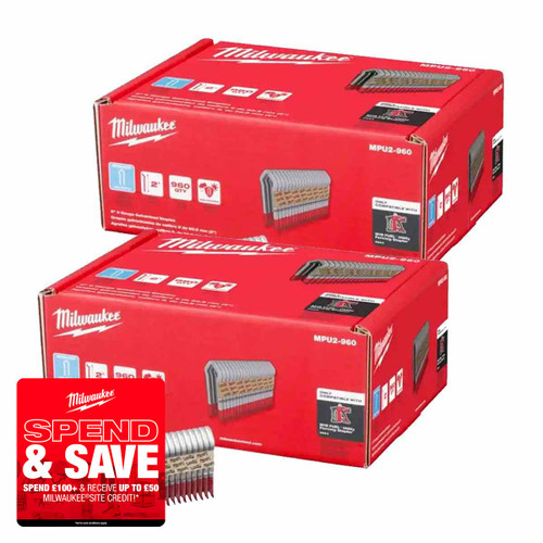 Milwaukee HDG-P960 50mm Fencing Staples Box of 960 (2 Boxes)