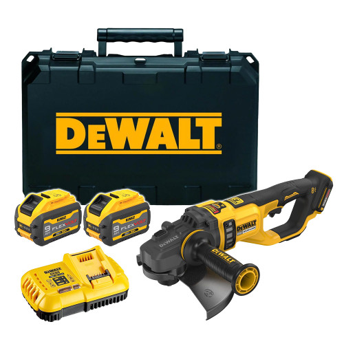 DeWalt DCG460X2 54V XR FlexVolt 230mm Angle Grinder with 2x 9.0Ah Batteries