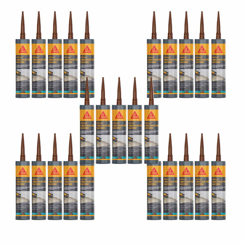 Sika® SikaSeal® Construction Silicone Brown 295ml - 24 Pack