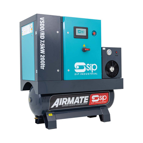 SIP 08280 VSDD/RDF 7.5kW 10bar 200ltr 400v Rotary Screw Compressor with Dryer & Filter
