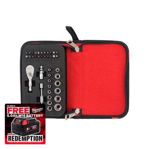 Milwaukee 4932492672 1/4" Compact Ratchet Set 39pcs