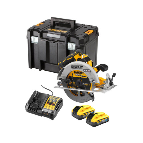 DeWalt DCS573H2T 18V XR FlexVolt Advantage 190mm Circular Saw with 2x 5.0Ah Powerstack Batteries