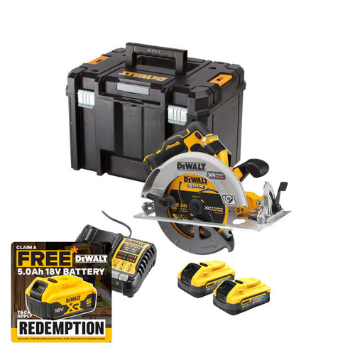 DeWalt DCS573H2T 18V XR Advantage 190mm Circular Saw with 2x 5.0Ah Powerstack Batteries
