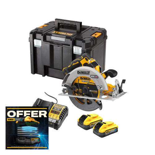DeWalt DCS573H2T 18V XR Advantage 190mm Circular Saw with 2x 5.0Ah Powerstack Batteries