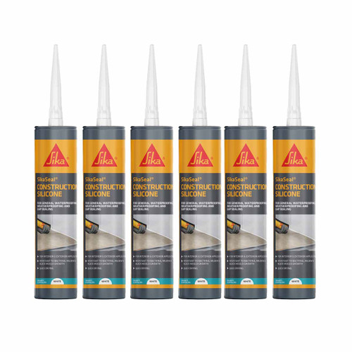 Sika® SikaSeal® Construction Silicone White 295ml - 6 Pack
