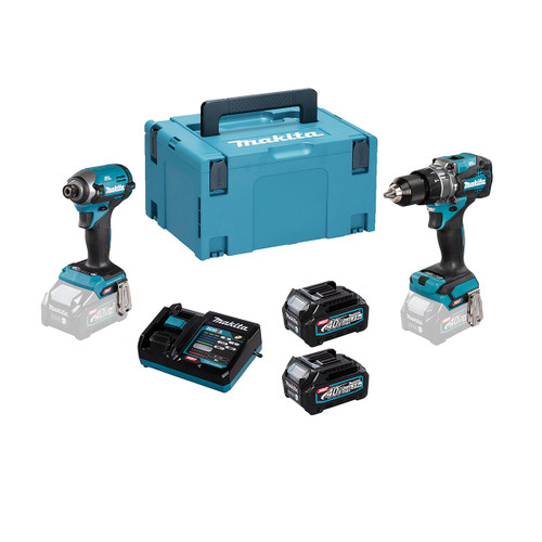 Makita DK0176G205 40V Max XGT Brushless Impact Driver & Drill Combo Kit with 2x 2.5Ah Batteries