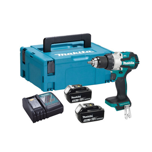 Makita DHP489RTJ 18V LXT Brushless Combi Drill with 2x 5.0Ah Batteries