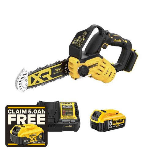 DeWalt DCMPS520P1-GB 18V XR Brushless 20cm Pruning Saw with 1x 5.0Ah Battery