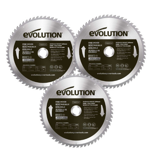 Evolution FW255TCT-60 255mm Fine Wood Blade 60T (2 Pack)