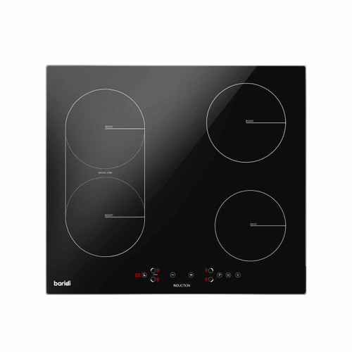 Baridi DH178 60cm Built-In Induction Hob with Bridge Zone, 4 Cooking Zones, 2800W, Boost Function, 9 Power Levels, Touch Control & Timer