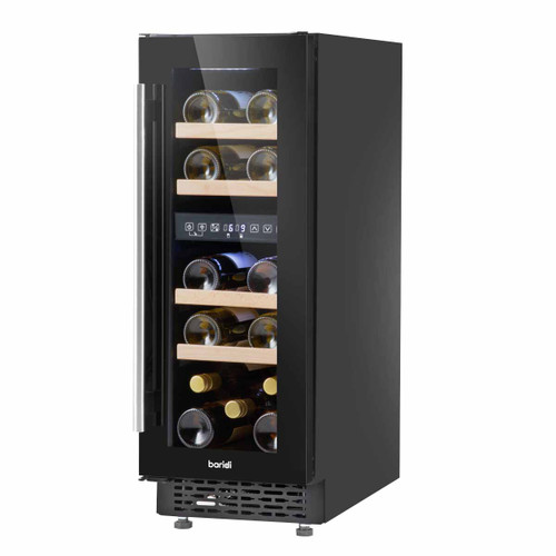 Baridi DH204 17 Bottle Dual Zone Slim 30cm Wine Cooler, Touch Screen, Black