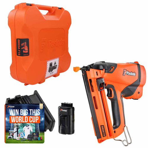 Paslode 916275 IM65A 7.4V Cordless 2nd Fix Angled Brad Nailer with 1 x 2.1Ah Battery