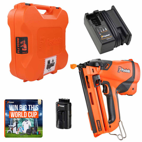 Paslode 916275 IM65A 7.4V Cordless 2nd Fix Angled Brad Nailer with 1 x 2.1Ah Battery