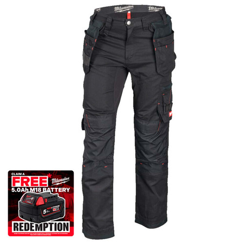 Milwaukee 4932498195 Freeflex Allround Work Trousers Black (Size 38)