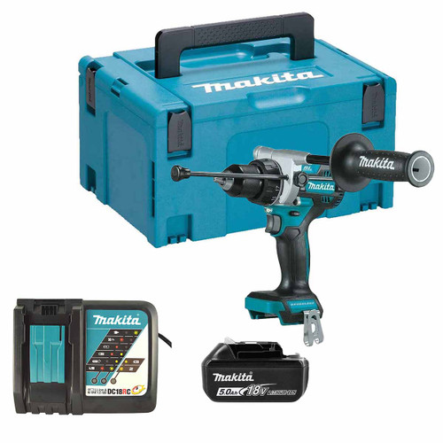 Makita DHP486STJ 18V LXT Brushless Combi Drill with 1 x 5.0Ah Battery