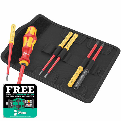 Wera 05006601001 Kraftform Kompakt VDE Interchangeable Screwdriver Set, Universal 2 Tool Finder