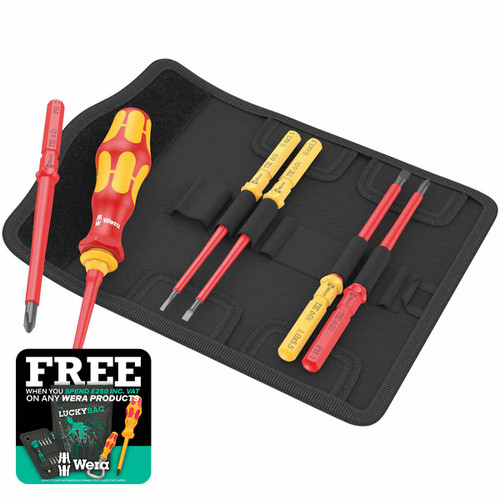 Wera 05006600001 Kraftform Kompakt VDE Interchangeable Screwdriver Set, Universal Tool Finder