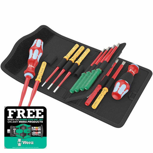 Wera 05006631001 Kraftform Kompakt VDE Stainless Steel Interchangeable Screwdriver Set
