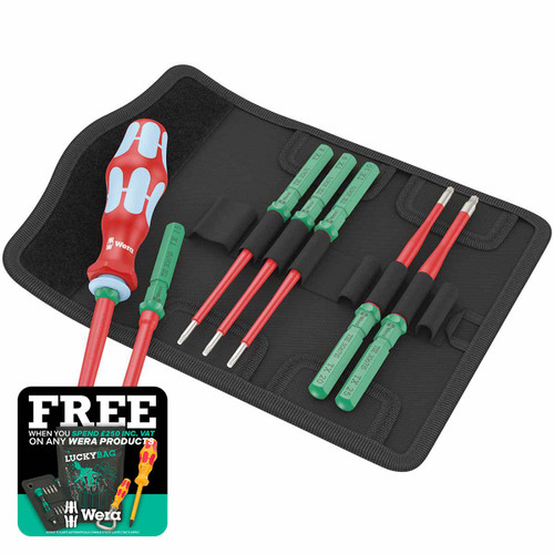 Wera 05006630001 Kraftform Kompakt VDE Stainless Steel Interchangeable Screwdriver Set