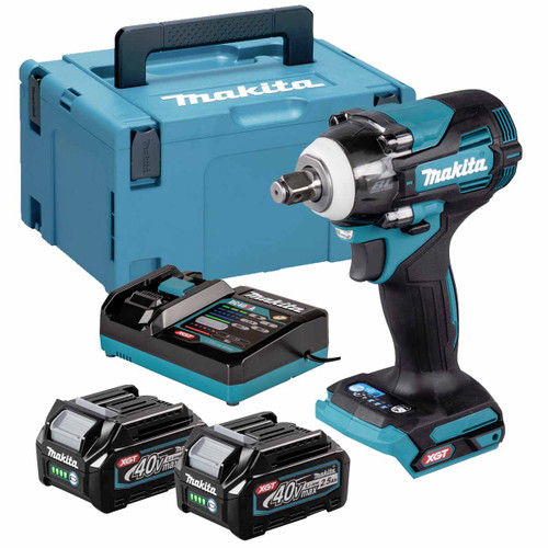 Makita TW004GD202 40V Max XGT Brushless 1/2" Impact Wrench with 2x 2.5Ah Batteries