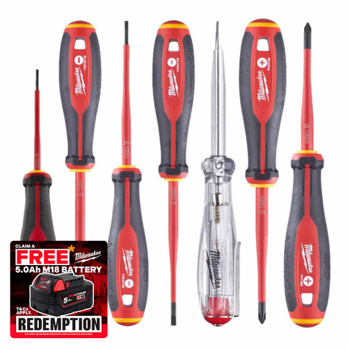 Milwaukee 4932478739 Tri-Lobe VDE Screwdriver PH Set (7 Pieces)