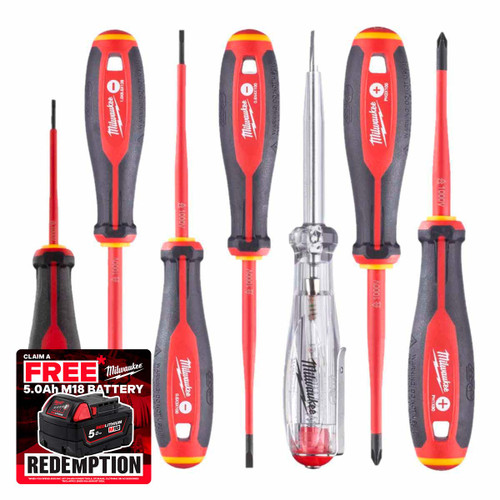 Milwaukee 4932478739 Tri-Lobe VDE Screwdriver PH Set (7 Pieces)