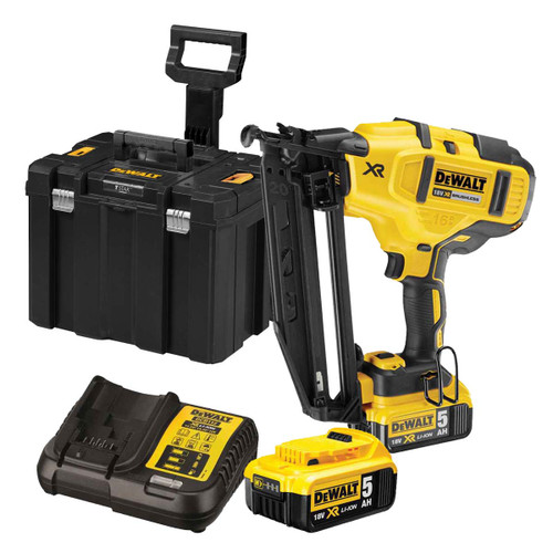 DeWalt DCN660P2 XR 18V Brushless 2nd Fix Nail Gun with 2x 5.0Ah Batteries