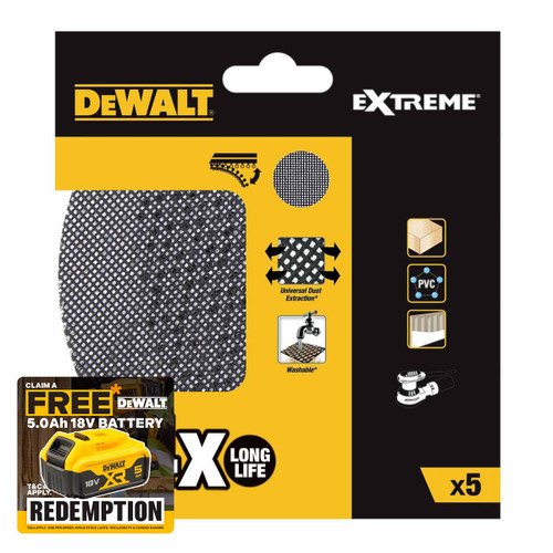 DeWalt DTM8560-QZ Extreme ROS 125mm Mesh Sanding Sheet 60G