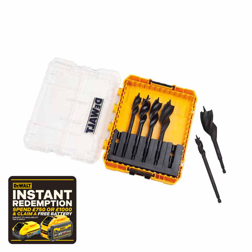 DeWalt DT90238-QZ Extreme Tri Flute Spade Set for Wood 152mm (6 Pack)