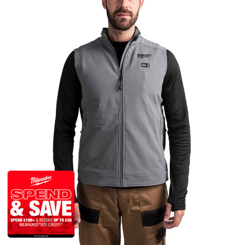 Milwaukee M12 HVGREY1-0 12V Heated Vest, Grey (Size XXL)