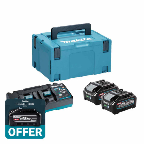 Makita 191U06-6 40V Max XGT Power Source Kit with 2 x 4.0Ah Batteries