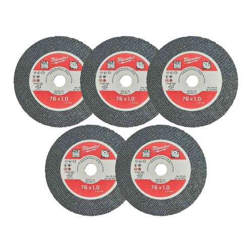 Milwaukee 4932464717 SCS 41/76 PRO+ Thin Metal Cutting Discs (5 Pack)