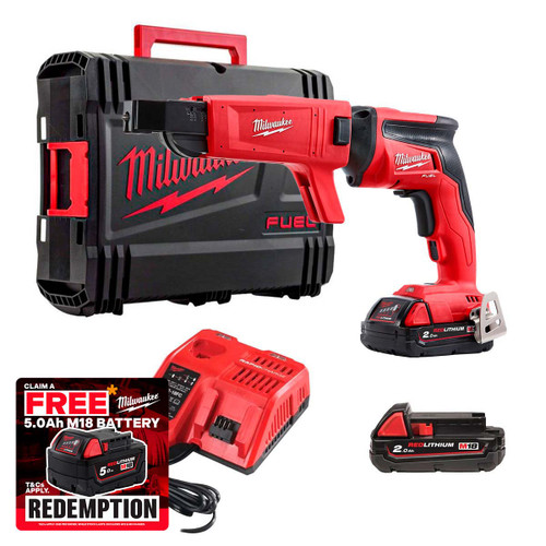 Milwaukee M18 FSGC-202X M18 FUEL™ Brushless Screw Gun with a Collated Attachment and 2 x 2.0Ah Batteries