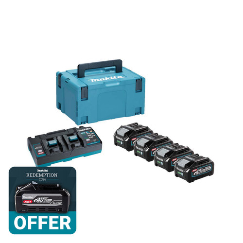 Makita 191U34-1 XGT 40V Max XGT Power Source Kit with 4x 4.0Ah Batteries